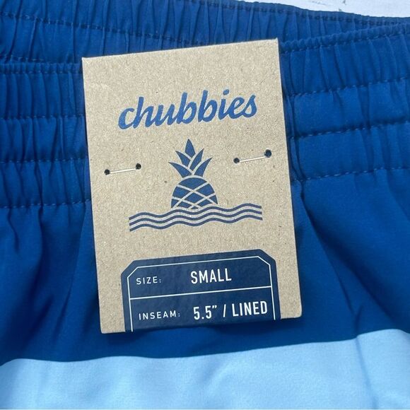Chubbies Men's Swim Trunk 5.5” The Madison Aves W/Liner Blue Size Small - Picture 3 of 6